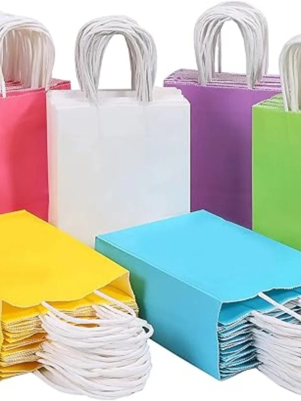 Kraft Paper Bags Party Favor Gift Bags 6 Colors with Handles Wedding 30 count